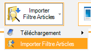importer le filtre d'articles dans un transfert de dépôt