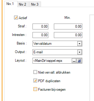 Rappel : facturen automatisch bijvoegen