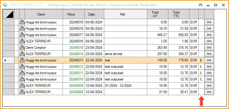 vue sur le lettrage en gescom