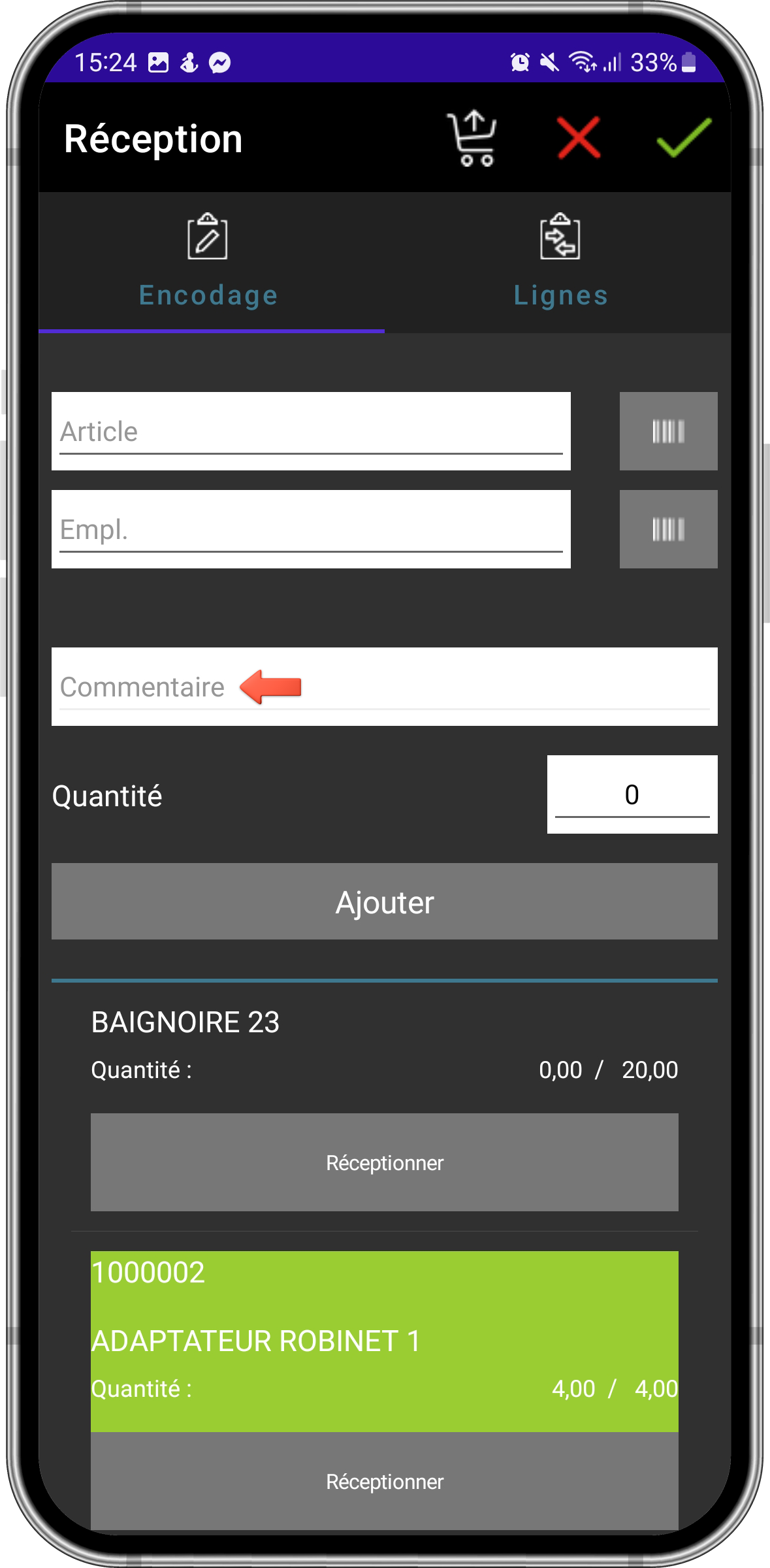 vue sur le commentaire