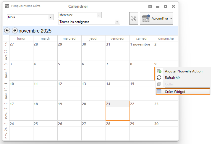 Créer un widget via clic-droit