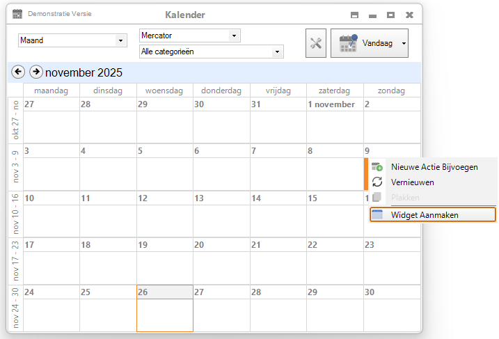 Maak een widget met rechter muisklik