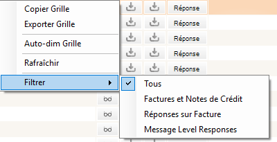 filtrer les documents de la Peppolbox