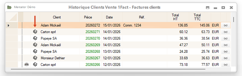 historique client icône peppol