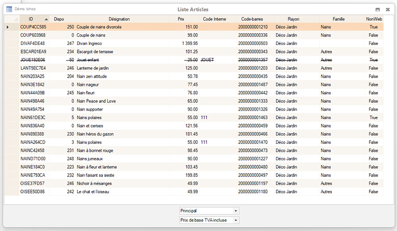 Personnalisation de l'écran liste