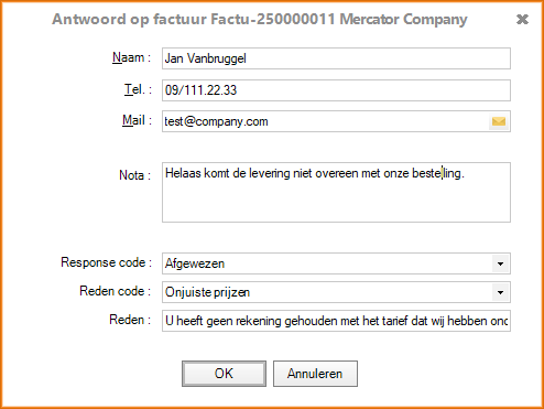 PeppolBox InvoiceResponse